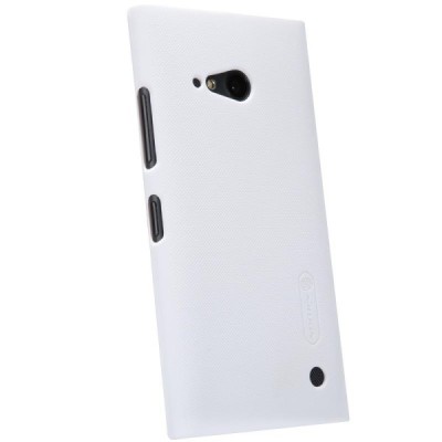 Nokia Lumia 730 (735) Nillkin Frosted Shield balts plastmasas futrālis + ekrāna aizsargplēve / Vacins.lv