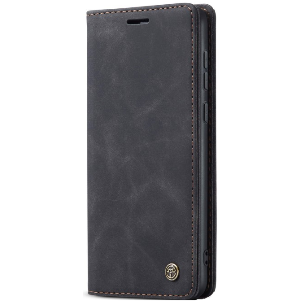 "CaseMe" Retro solīds atvēramais ādas maciņš - melns (OnePlus 13)