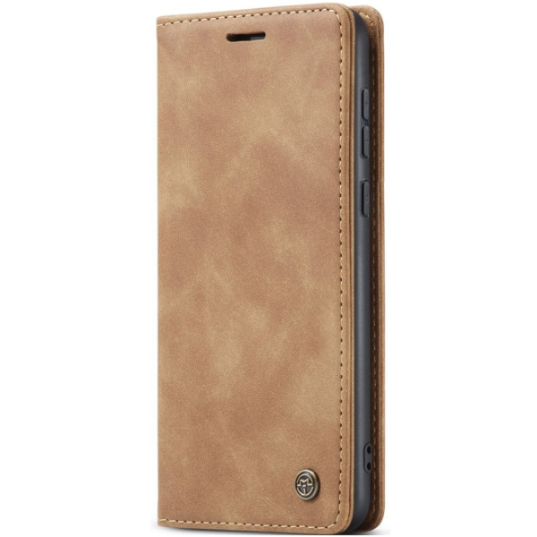 "CaseMe" Retro solīds atvēramais ādas maciņš - gaiši brūns (OnePlus 13)