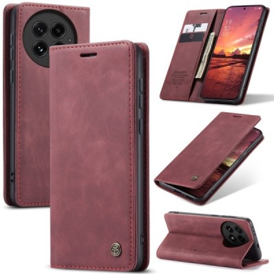 OnePlus 13 CaseMe Retro solīds atvēramais ādas bordo maciņš - maks | Vacins.lv