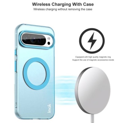 Google Pixel 9 (9 Pro) "IMAK" Candy MagSafe matēts cieta silikona (TPU) apvalks - melns | vacins.lv