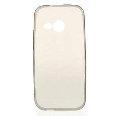 HTC One Mini 2 skaidrus (permatomas) kieto silikono TPU ploniausias pasaulyje pilkas dėklas / Priedai.lt