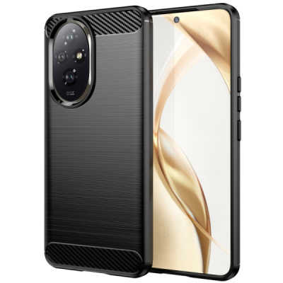 Honor 200 5G "Carbon" cieta silikona (TPU) melns apvalks | Vacins.lv
