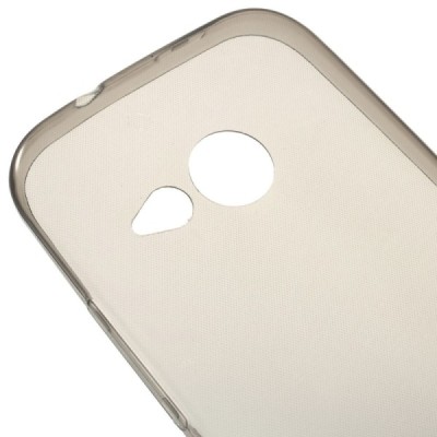 HTC One Mini 2 skaidrus (permatomas) kieto silikono TPU ploniausias pasaulyje pilkas dėklas / Priedai.lt