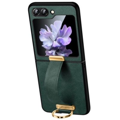 „Sulada“ Leather Kickstand Samsung Galaxy Flip7 FE / Flip6 zaļš ādas apvalks | Vacins.lv