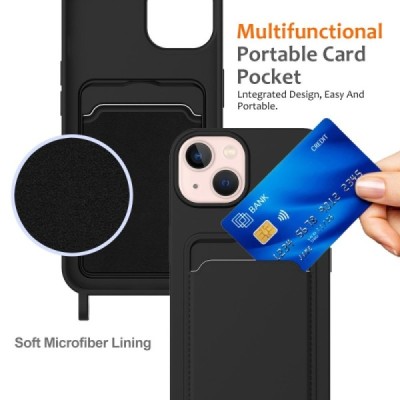 Apple iPhone 13 "Shell" Strap cieta silikona (TPU) apvalks - melns | vacins.lv