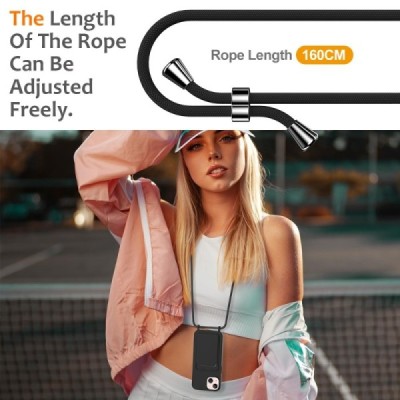 Apple iPhone 13 "Shell" Strap cieta silikona (TPU) apvalks - melns | vacins.lv