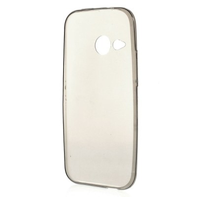 HTC One Mini 2 skaidrus (permatomas) kieto silikono TPU ploniausias pasaulyje pilkas dėklas / Priedai.lt