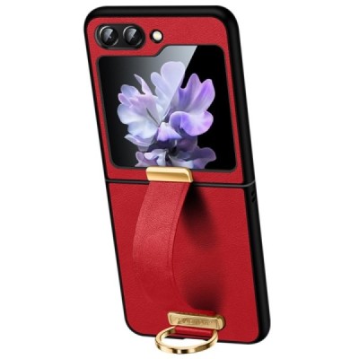 „Sulada“ Leather Kickstand Samsung Galaxy Flip7 FE / Flip6 sarkans ādas apvalks | Vacins.lv