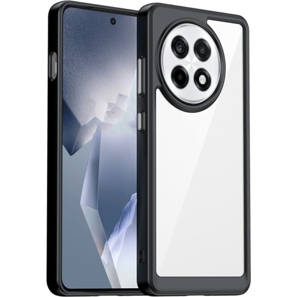 "Mofan" caurspīdīgs cieta silikona (TPU) apvalks - melns (OnePlus 13R / Ace 5)