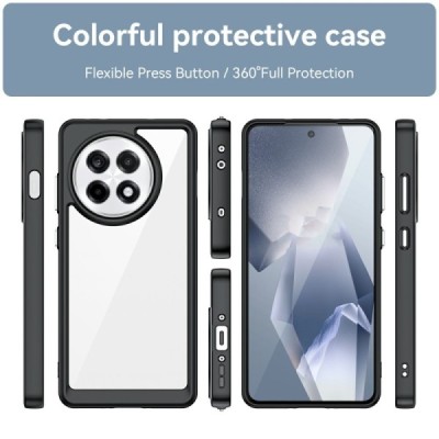 OnePlus 13R "Mofan" caurspīdīgs cieta silikona (TPU) apvalks - melns | vacins.lv