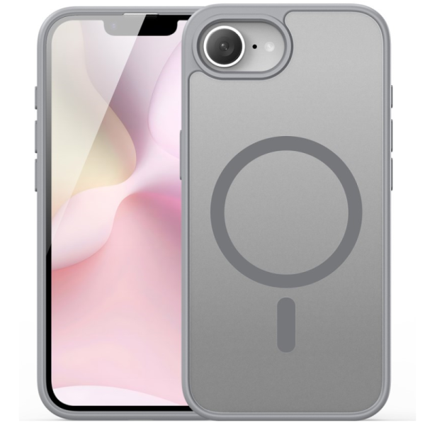 „DUX DUCIS“ Yind MagSafe matinis kieto silikono (TPU) dėklas - pilkas (iPhone 17e / 16e)