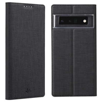 Google Pixel 6 Pro "ViLi" DMX solīds atvēramais ādas melns maciņš - maks | Vacins.lv