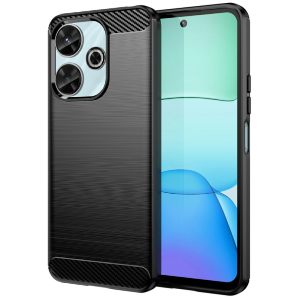 "AILES" Carbon cieta silikona (TPU) apvalks - melns (Redmi 13 / Poco M6 4G / Redmi Note 13R 5G)