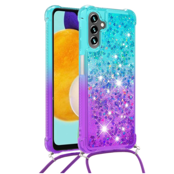 "Yibo" Shine Strap cietā silikona (TPU) vāciņš - violets/zils (Galaxy A34)