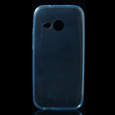 HTC One Mini 2 skaidrus (permatomas) kieto silikono TPU ploniausias pasaulyje mėlynas dėklas / Priedai.lt