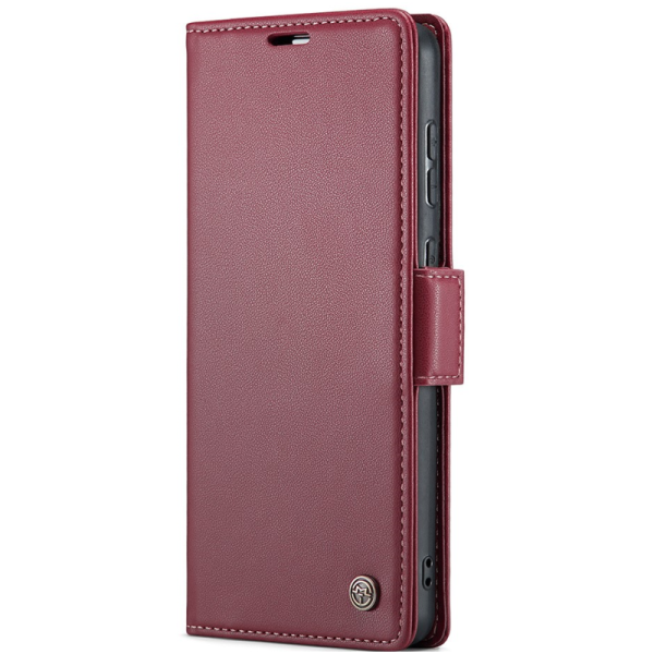 "CaseMe" Retro solīds atvēramais ādas maciņš - bordo (Galaxy S20+)