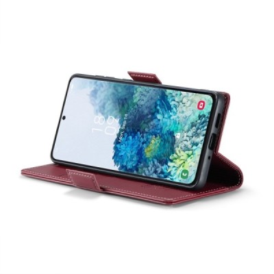 Samsung Galaxy S20+ CaseMe Retro solīds atvēramais ādas bordo maciņš - maks | Vacins.lv
