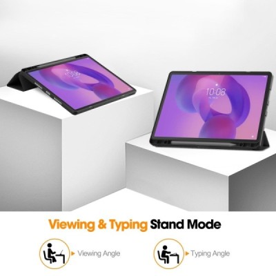 Lenovo Idea Tab Pro "Kasi" Stylus atvēramais melns maciņš - maks ar vietu, kur ielikt stylus | Vacins.lv