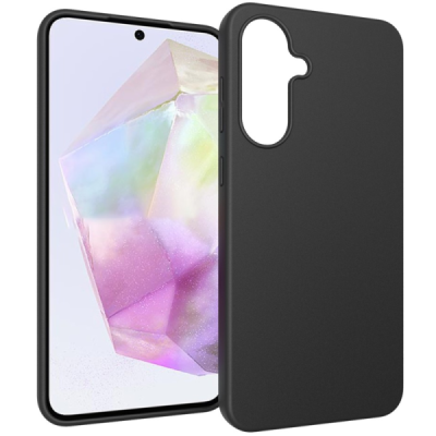 Samsung Galaxy A36 cieta silikona (TPU) melns apvalks | Vacins.lv