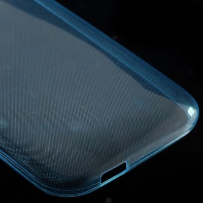 HTC One Mini 2 skaidrus (permatomas) kieto silikono TPU ploniausias pasaulyje mėlynas dėklas / Priedai.lt