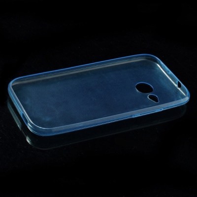 HTC One Mini 2 skaidrus (permatomas) kieto silikono TPU ploniausias pasaulyje mėlynas dėklas / Priedai.lt