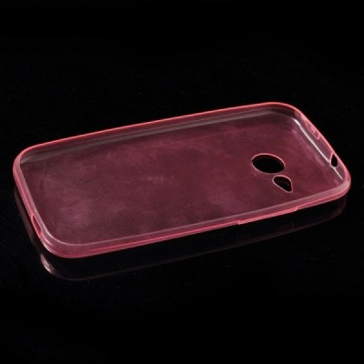 HTC One Mini 2 skaidrus (permatomas) kieto silikono TPU ploniausias pasaulyje rožinis dėklas / Priedai.lt