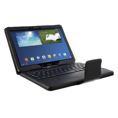 Samsung Galaxy Note 10.1 2014 P600 (P605) ādas atvēramais melns futrālis ar bluetooth tastatūra / Vacins.lv