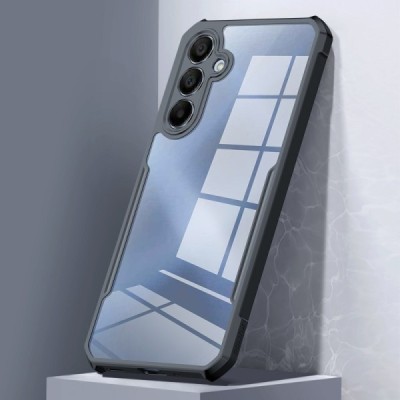 Samsung Galaxy S25 "XUNDD" dzidrs apmales melnā krāsā cieta silikona (TPU) akrils apvalks | Vacins.lv