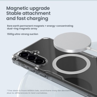 Samsung Galaxy A56 "Nillkin" Nature TPU Pro Magnetic MagSafe dzidrs, caurspīdīgs cieta silikona apvalks | vacins.lv