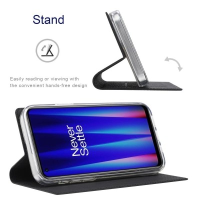 OnePlus 11 "ViLi" DMX solīds atvēramais ādas melns maciņš - maks | Vacins.lv