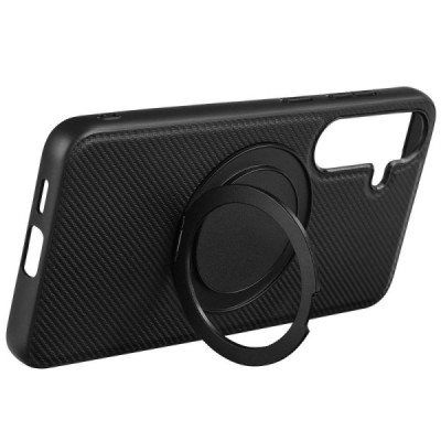 Samsung Galaxy S25+ "ViLi" TCY Carbon MagSafe Kickstand melns apvalks | Vacins.lv