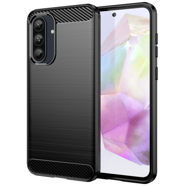 "AILES" Carbon cieta silikona (TPU) apvalks - melns (Galaxy A56 / A36)