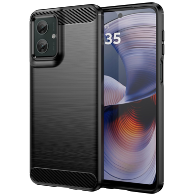 Motorola Moto G55 5G "Carbon" cieta silikona (TPU) melns apvalks | Vacins.lv
