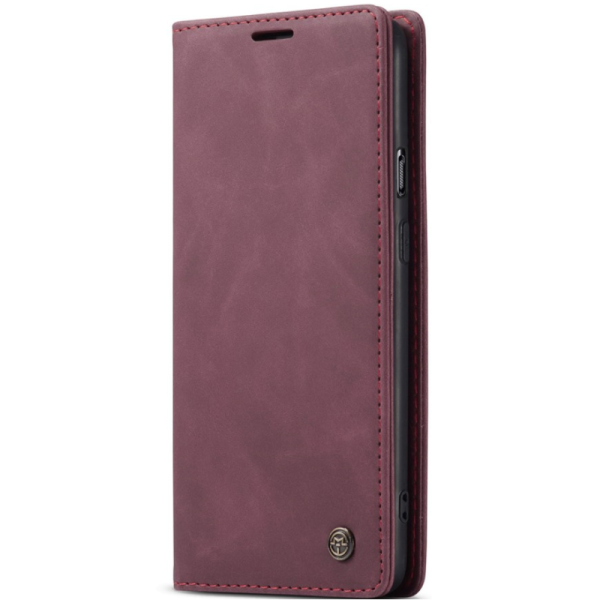 "CaseMe" Retro solīds atvēramais ādas maciņš - bordo (OnePlus 8T)