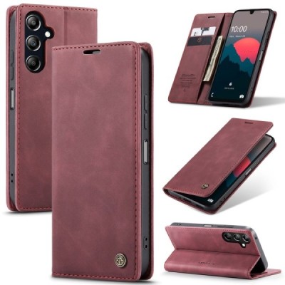 Samsung Galaxy A26 CaseMe Retro solīds atvēramais ādas bordo maciņš - maks | Vacins.lv
