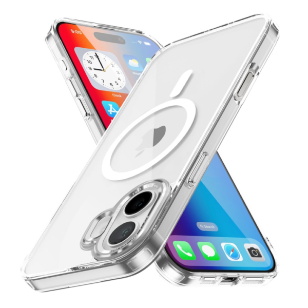 "Tubi" MagSafe cietā silikona (TPU) apvalks - dzidrs (iPhone 16)