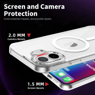 "Tubi" MagSafe Apple iPhone 16 dzidrs, caurspīdīgs cieta silikona apvalks aizmugurējais vāciņš | vacins.lv