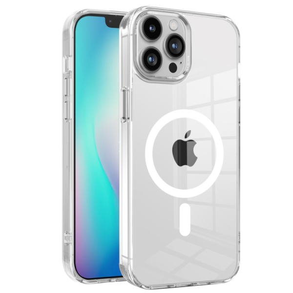 "Tubi" MagSafe cietā silikona (TPU) apvalks - dzidrs (iPhone 15 Plus)