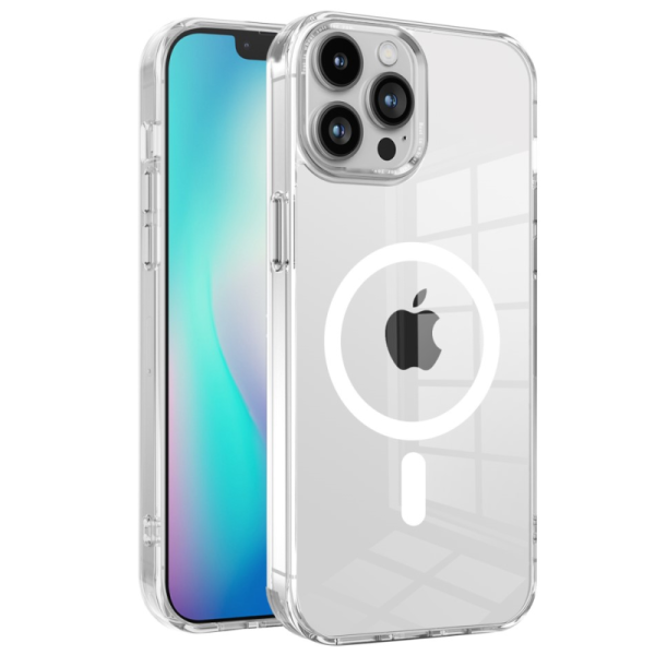 "Tubi" MagSafe cietā silikona (TPU) apvalks - dzidrs (iPhone 15)