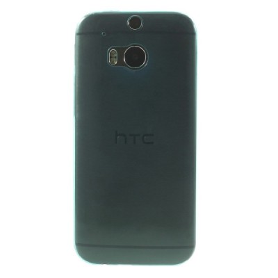 HTC One M8 dzidrs (caurspīdīgs) cieta silikona TPU pasaulē planākais gaiši zils futrālis / Vacins.lv