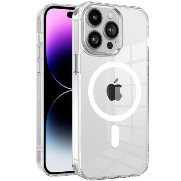 "Tubi" MagSafe cietā silikona (TPU) apvalks - dzidrs (iPhone 14 Pro Max)