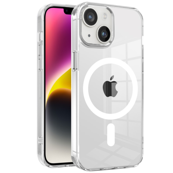 "Tubi" MagSafe cietā silikona (TPU) apvalks - dzidrs (iPhone 14 Plus)