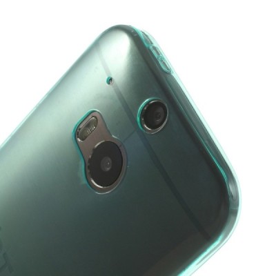 HTC One M8 dzidrs (caurspīdīgs) cieta silikona TPU pasaulē planākais gaiši zils futrālis / Vacins.lv