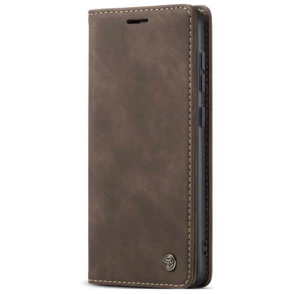 "CaseMe" Retro solīds atvēramais ādas maciņš - brūns (Galaxy S24 / S25)