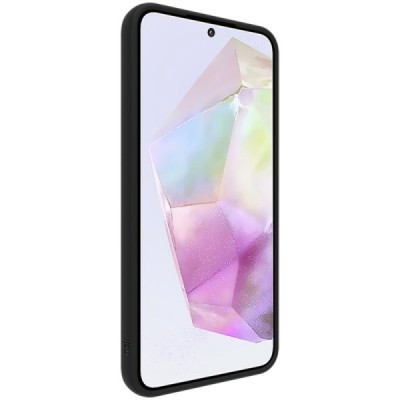 Samsung Galaxy A56 "Imak" cieta silikona (TPU) dzidrs (apmāles melnā) apvalks | vacins.lv