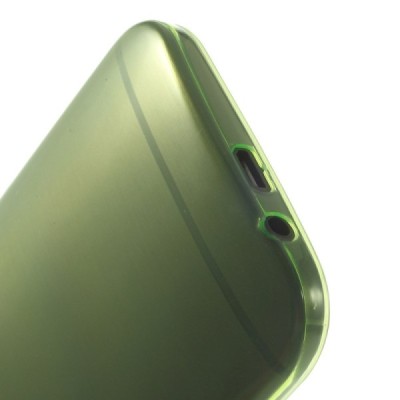 HTC One M8 skaidrus (permatomas) kieto silikono TPU ploniausias pasaulyje žalias dėklas / Priedai.lt
