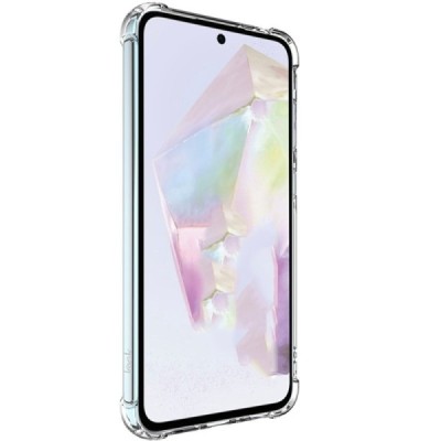 Samsung Galaxy A56 "Imak" pastiprinātas aizsardzības cieta silikona (TPU) dzidrs (caurspīdīgs) vāciņš | Vacins.lv