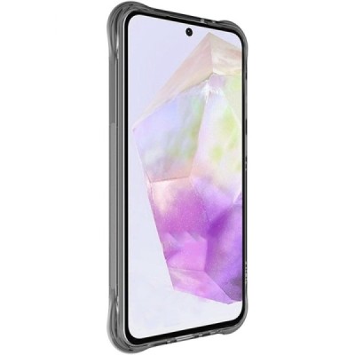 Samsung Galaxy A56 "Imak" sustiprintos apsaugos kieto silikono TPU airbag pilkas, permatomas dėklas - nugarėlė | Priedai.lt