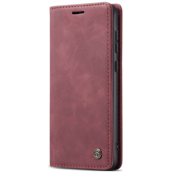 "CaseMe" Retro solīds atvēramais ādas maciņš - bordo (OnePlus 12)